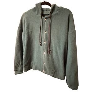 Forest Green Fleece Jacket - Snap Buttons, Cozy & Cool